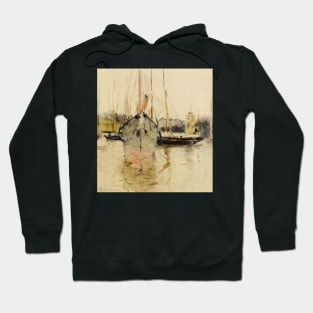 boats entry to the medina in the isle of wight - Berthe Morisot Hoodie